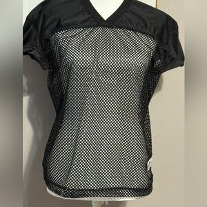 Elegant Black Mesh Women's Jersey Top